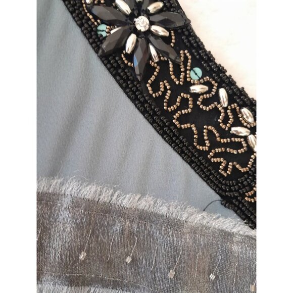 Cache Luxe Embellished Chiffon Silk Dress Baby Doll Fairy Princess Sz 2 Seafoam - Picture 4 of 16